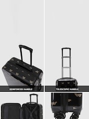 Negro/dorado mariposa - Maleta de cabina negra con diseño antigrietas para debajo del asiento de 45x36x20 cm de Flight Knight - Imagen 4 de 7