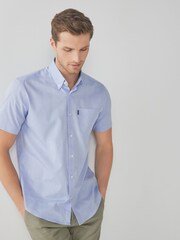 Pale Blue Easy Iron Button Down Short Sleeve Oxford Shirt - Image 1 of 5