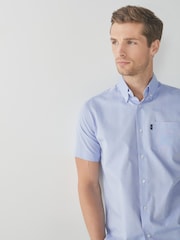 Pale Blue Easy Iron Button Down Short Sleeve Oxford Shirt - Image 2 of 5
