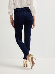Navy Blue Velvet Skinny Jeans - Image 3 of 6