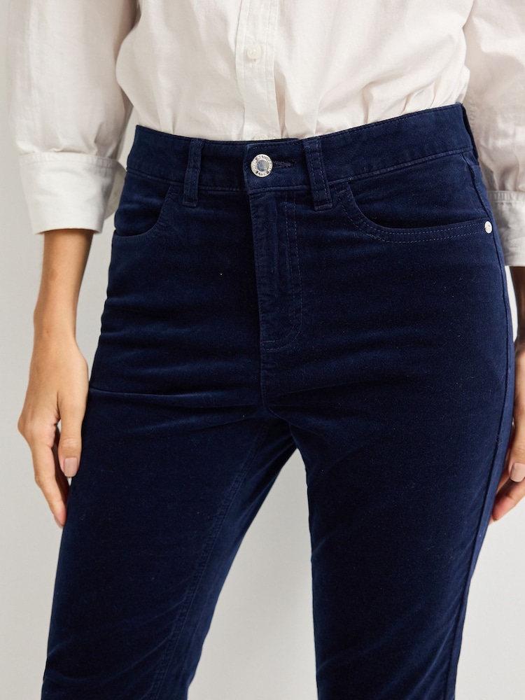 Navy Blue Velvet Skinny Jeans - Image 4 of 6