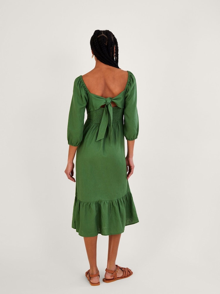 Monsoon Melanie Linen Blend Tea Dress - Image 2 of 8