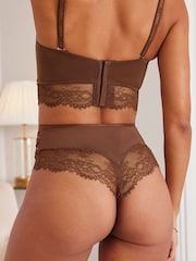 Lipsy Chocolate Brown Thong Tummy Control Shaping Knickers - Image 2 of 5