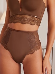 Lipsy Chocolate Brown Thong Tummy Control Shaping Knickers - Image 4 of 5