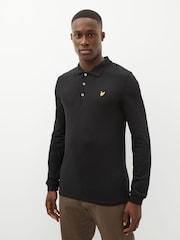 Lyle & Scott Black Long Sleeve Polo Shirt - Image 1 of 9