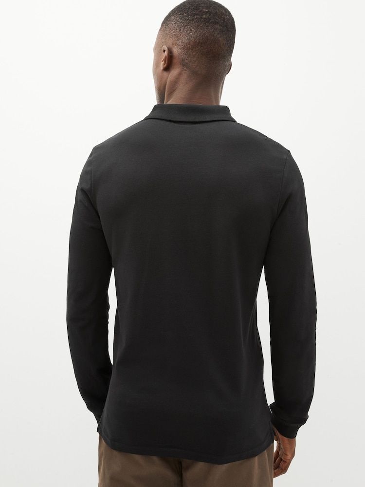 Lyle & Scott Black Long Sleeve Polo Shirt - Image 2 of 9