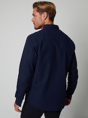 Threadbare Navy Oxford Long Sleeve Shirt - Image 2 of 5