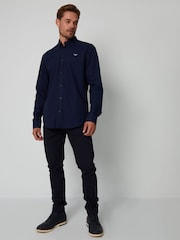 Threadbare Navy Oxford Long Sleeve Shirt - Image 4 of 5