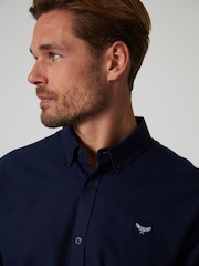 Threadbare Navy Oxford Long Sleeve Shirt - Image 5 of 5