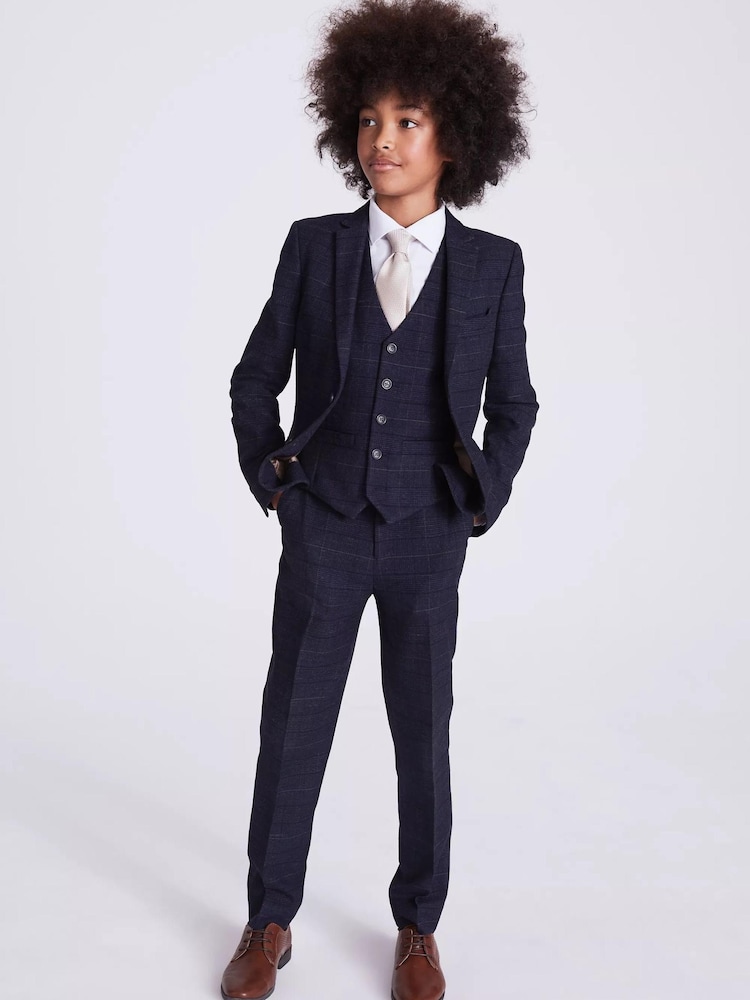 MOSS Blue Boys Check Jacket - Image 2 of 4