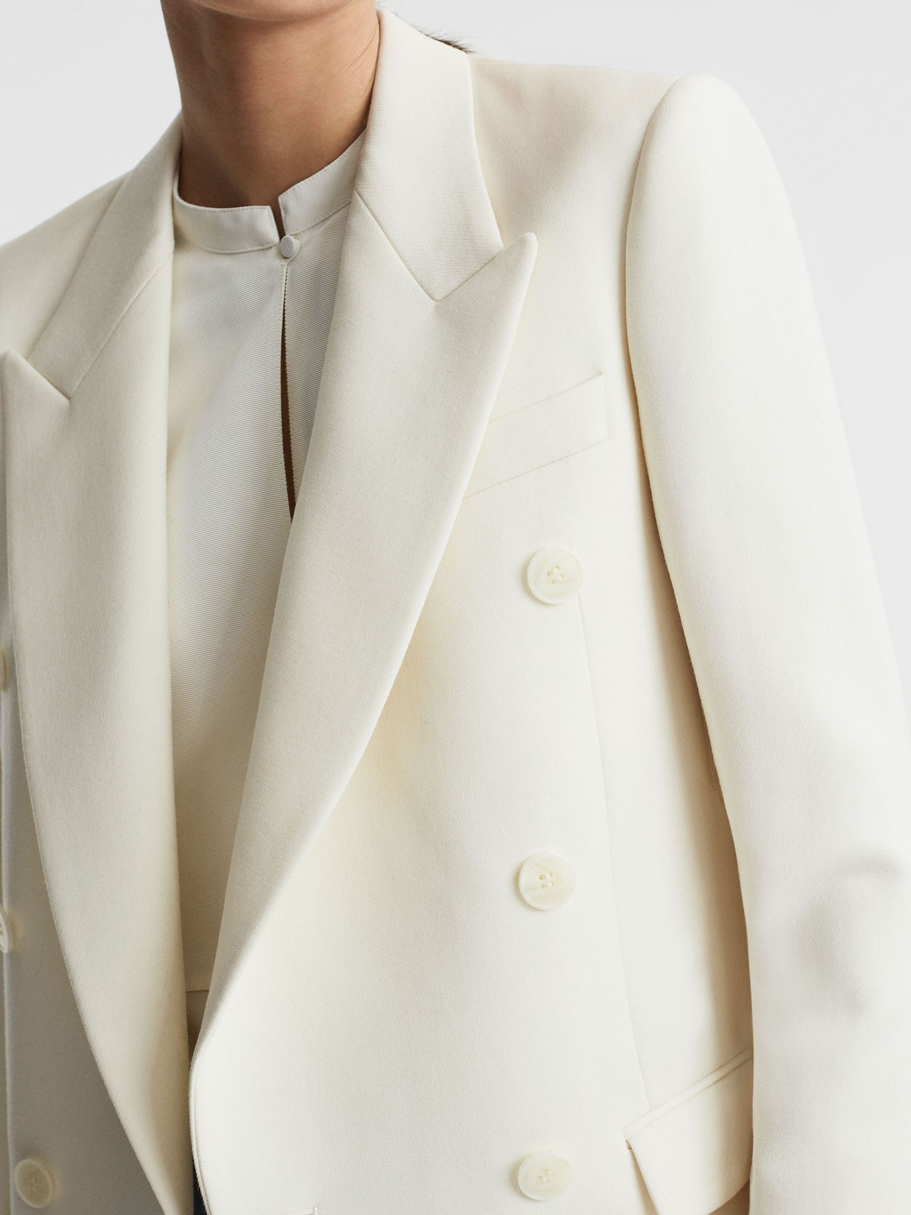 Buy Reiss White Mabel Modern Fit Wool Double Breasted Blazer From The Buy Reiss White Mabel Modern Fit Wool Double Breasted Blazer From The