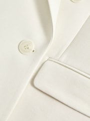 Reiss White Mabel Modern Fit Wool Double Breasted Blazer - Image 7 of 8