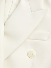 Reiss White Mabel Modern Fit Wool Double Breasted Blazer - Image 8 of 8