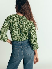 Boden Green Pia Ruffle Trim Top - Image 2 of 5