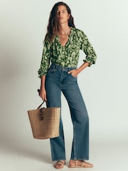 Boden Green Pia Ruffle Trim Top - Image 3 of 5