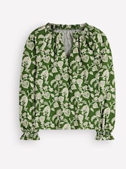 Boden Green Pia Ruffle Trim Top - Image 5 of 5