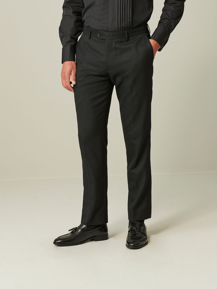 Black/Gold Skinny Fit Textured Tuxedo Suit Trousers - Image 1 of 11 Black/Gold Skinny Fit Textured Tuxedo Suit Trousers - Image 1 of 11