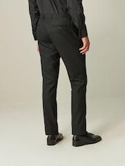 Black/Gold Skinny Fit Textured Tuxedo Suit Trousers - Image 4 of 11