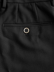Black/Gold Skinny Fit Textured Tuxedo Suit Trousers - Image 7 of 11