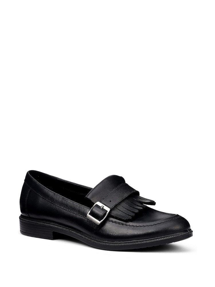 Hotter Black Wide Fit Fowey Slip-On Loafers - Image 2 of 4 Hotter Black Wide Fit Fowey Slip-On Loafers - Image 2 of 4