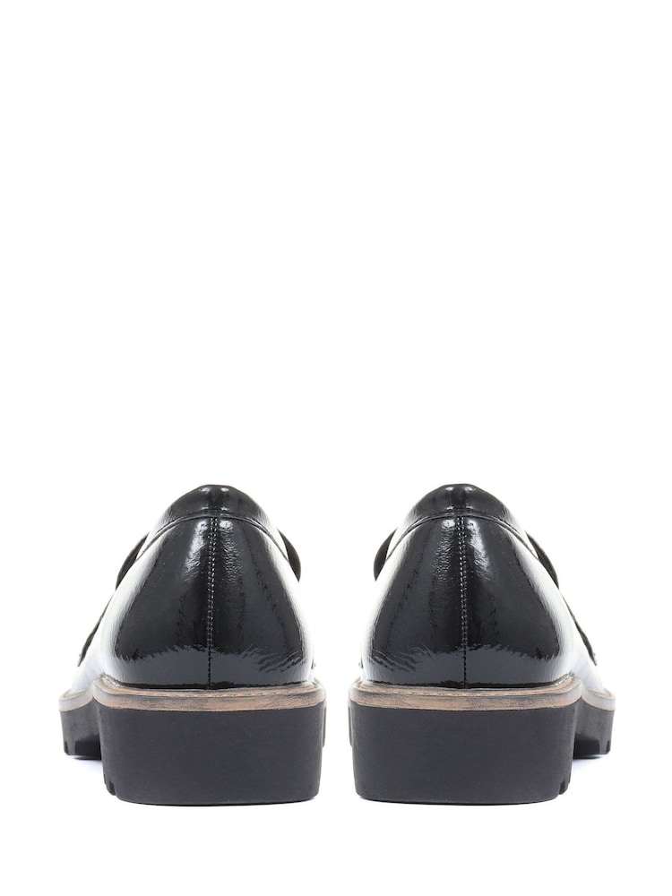 Pavers Black Patent Ladies Loafers - Image 3 of 5