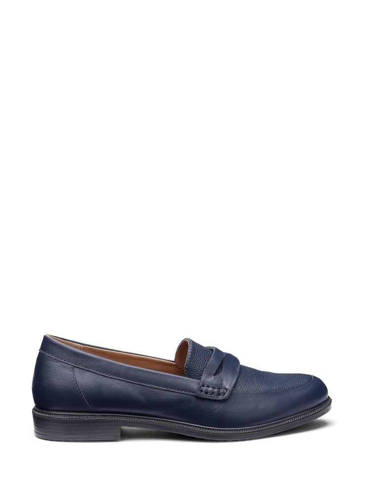 Hotter Blue Wide Fit Dorset Slip-On Mocs & Loafers - Image 1 of 4 Hotter Blue Wide Fit Dorset Slip-On Mocs & Loafers - Image 1 of 4