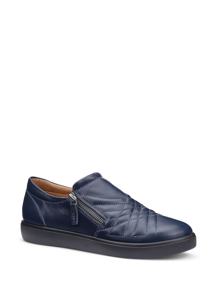 Hotter Blue Standard Fit Extra Wide Fit Poppy Slip-On/Zip Cupsole Trainers - Image 2 of 4 Hotter Blue Standard Fit Extra Wide Fit Poppy Slip-On/Zip Cupsole Trainers - Image 2 of 4