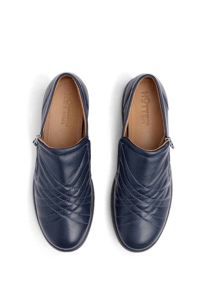 Hotter Blue Standard Fit Extra Wide Fit Poppy Slip-On/Zip Cupsole Trainers - Image 4 of 4 Hotter Blue Standard Fit Extra Wide Fit Poppy Slip-On/Zip Cupsole Trainers - Image 4 of 4