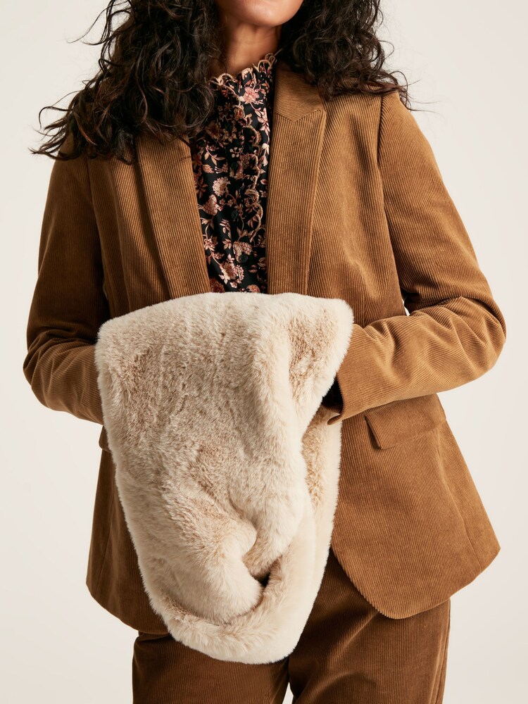 Joules Nelle Oatmeal Faux Fur Snood Scarf - Image 2 of 4