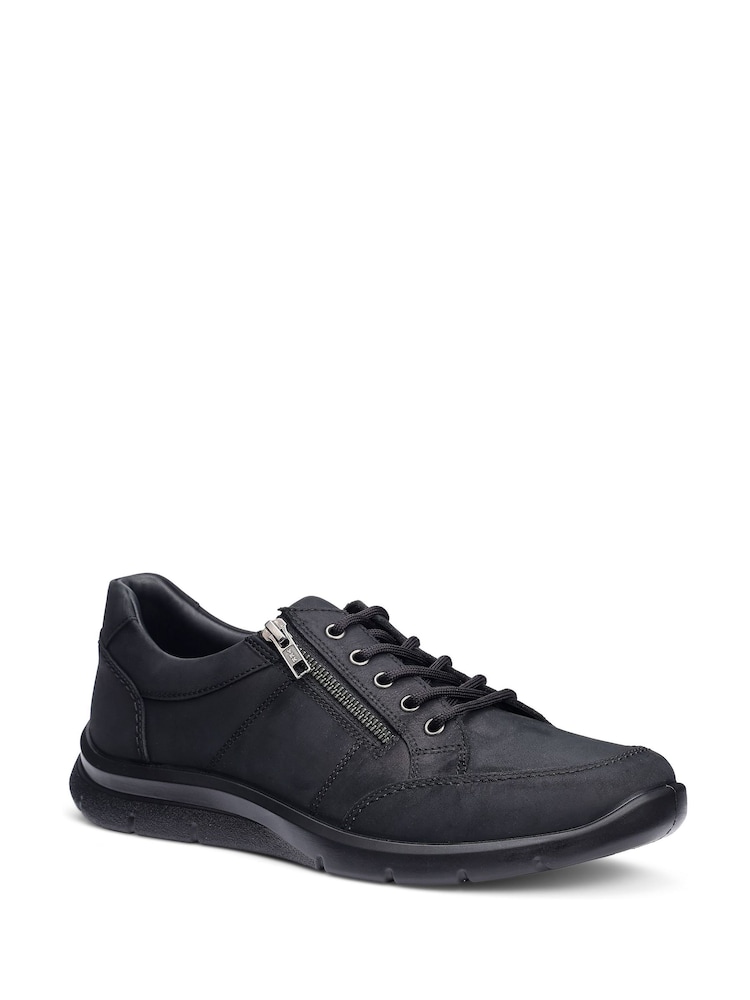 Hotter Black Wide Fit Finn Lace-Up/Zip Shoes - Image 2 of 4 Hotter Black Wide Fit Finn Lace-Up/Zip Shoes - Image 2 of 4