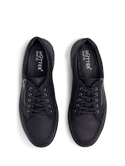 Hotter Black Wide Fit Finn Lace-Up/Zip Shoes - Image 3 of 4