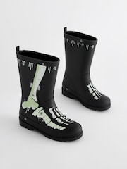 Glow In The Dark Skeleton Rubber Wellies - Image 1 of 1