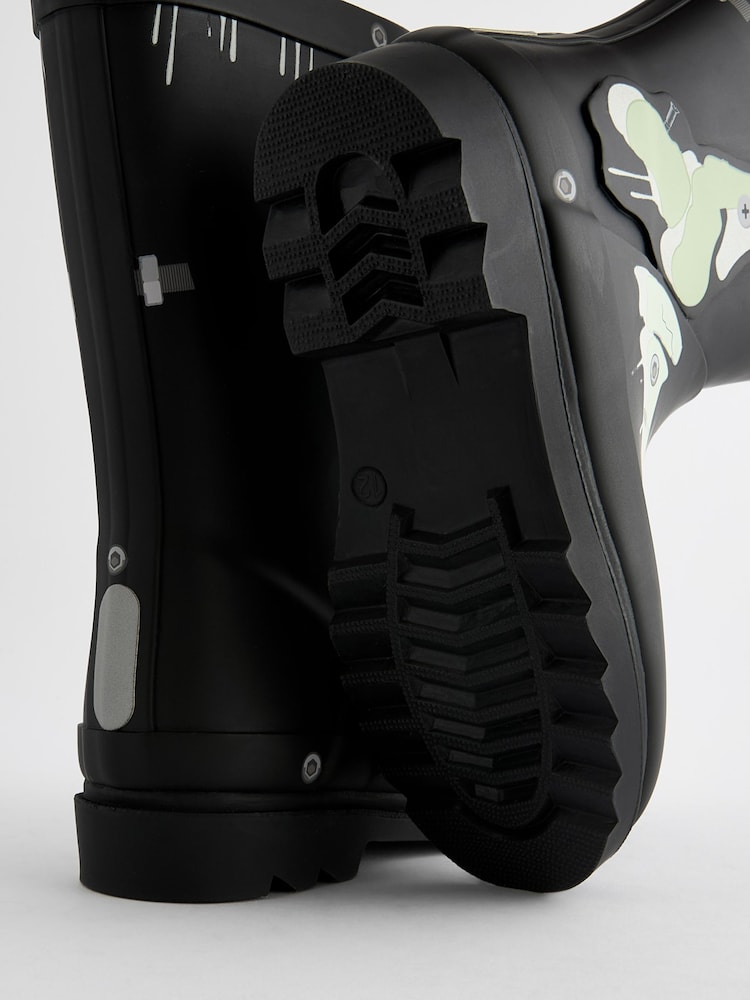 Glow In The Dark Skeleton Rubber Wellies - Image 5 of 5