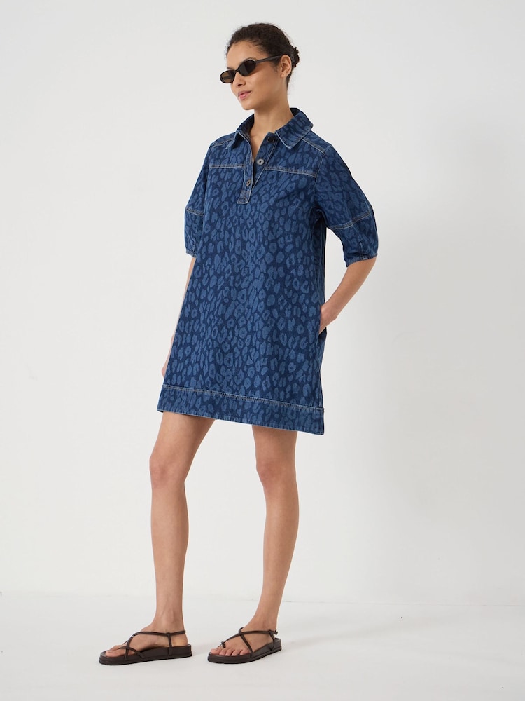 Hush Blue Haisley Barrel Sleeve Striped Short Dress - Image 1 of 5