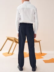 Navy Regular Waist School Pleat Front Trousers (3-17yrs) - Image 3 of 7