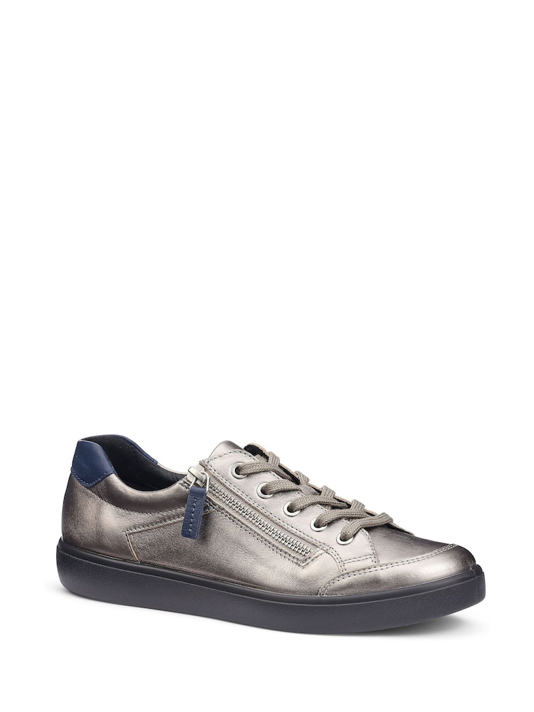 Hotter Metallic Standard Fit Chase II Lace-Up Zip Trainers - Image 2 of 4 Hotter Metallic Standard Fit Chase II Lace-Up Zip Trainers - Image 2 of 4