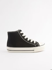 Black Hitop Lace Up Trainers - Image 2 of 6