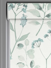 Duck Egg Blue Isla Floral Made to Measure Roller Blind - Image 4 of 6