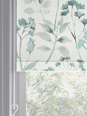 Duck Egg Blue Isla Floral Made to Measure Roller Blind - Image 5 of 6