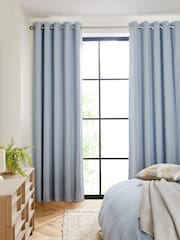 Blue Sky Blackout/Thermal Cotton Eyelet Curtains - Image 1 of 9
