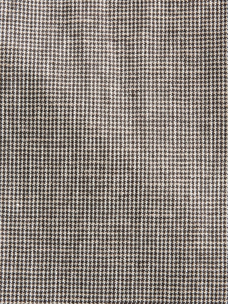 Taupe Tailored Fit Linen Puppytooth Suit: Trousers - Image 10 of 10