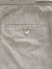 Taupe Tailored Fit Linen Puppytooth Suit: Trousers - Image 9 of 10