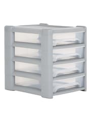 Wham Grey 1 x Shallow 4 Drawer Tower Home and Office Organisation - Image 3 of 5