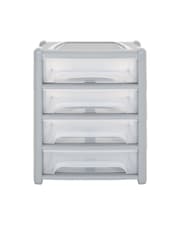 Wham Grey 1 x Shallow 4 Drawer Tower Home and Office Organisation - Image 4 of 5