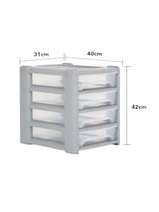 Wham Grey 1 x Shallow 4 Drawer Tower Home and Office Organisation - Image 5 of 5