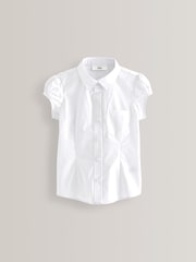 White 5 Pack Puff Sleeve School Shirts (3-16yrs) - Image 2 of 8