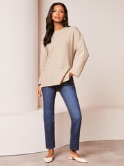 Lipsy Camel Cosy Long Sleeve Tunic - Image 3 of 4