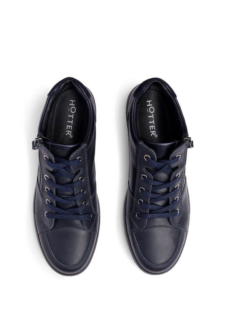 Hotter Blue Standard Fit Rapid Lace-Up/Zip Cupsole Trainers - Image 4 of 4 Hotter Blue Standard Fit Rapid Lace-Up/Zip Cupsole Trainers - Image 4 of 4