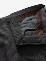 Charcoal Grey Regular Fit Textured Smart Trousers - Image 6 of 8