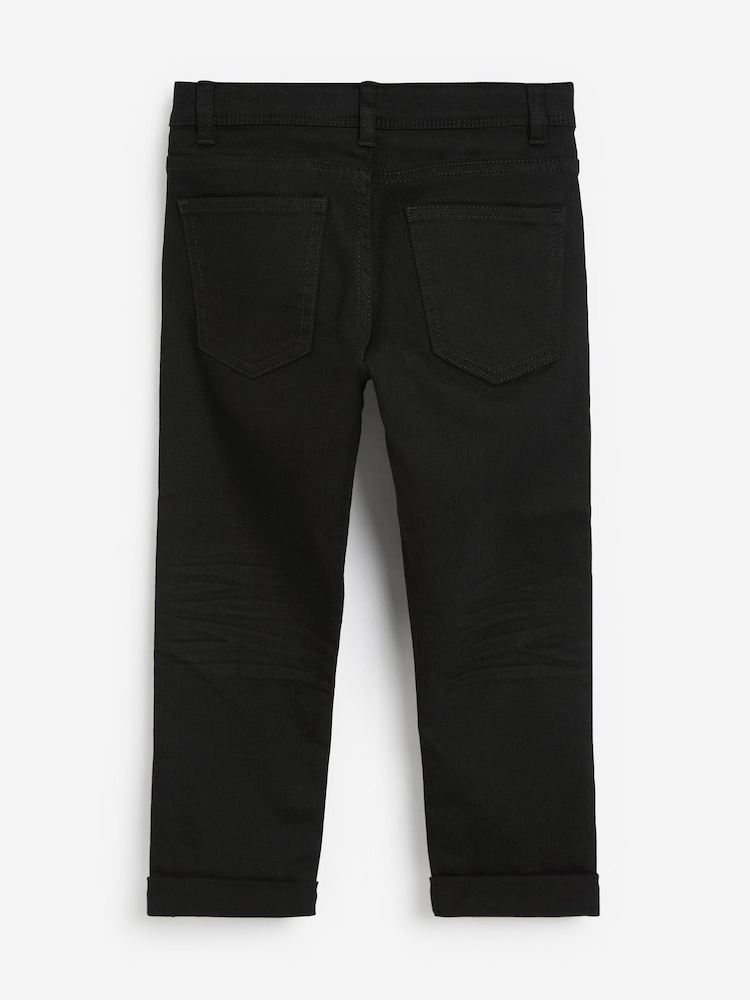 Black Tapered Loose Fit Cotton Rich Stretch Jeans (3-17yrs) - Image 1 of 2